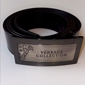 Men Versace Collection Belt AUTHENTIC (Dark Brown) Size42 105/120 MINT